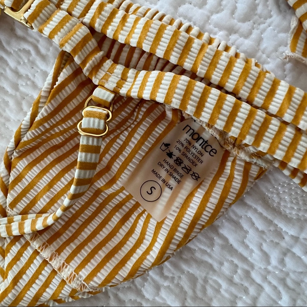 MONTCE - Canary Stripe Bikini Set Sz S/M - Picture 6 of 8
